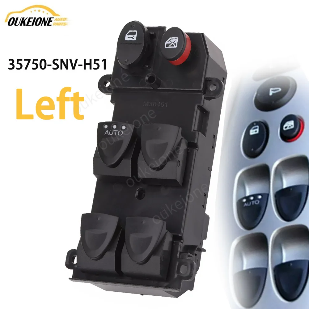 

Передняя кнопка управления стеклоподъемником со стороны водителя для Honda Civic 2006, 2007, 2008, 2009, 2010, 2011, 35750-SNV-H51 35750SNVH51