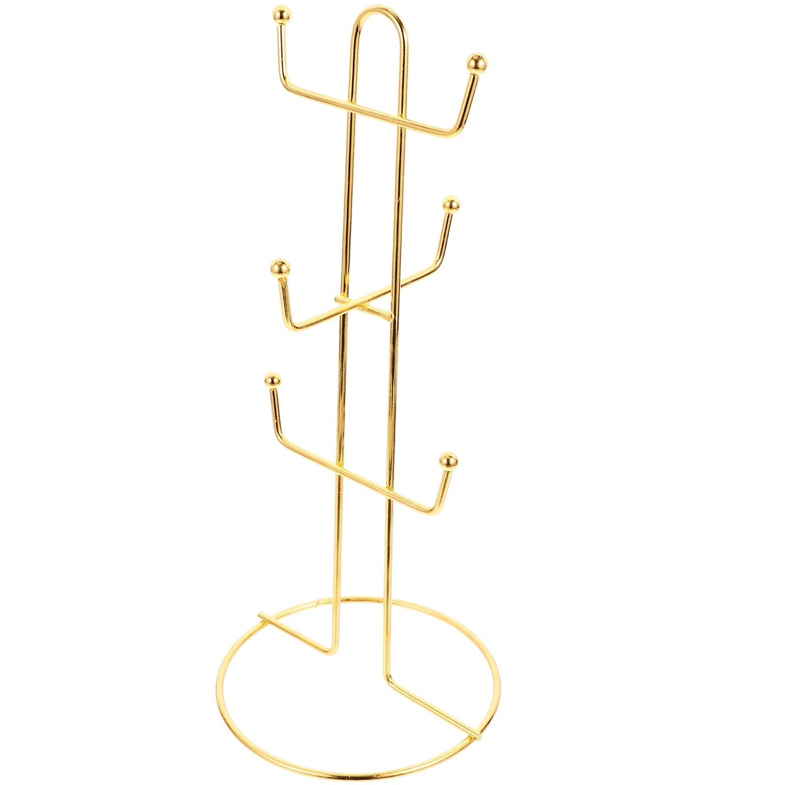 

6-Cup Mug Tree Holder Coffee Cup Rack Iron Stand Countertop Tea Cup Organizer Metal Storage Display Kitchen Pantry