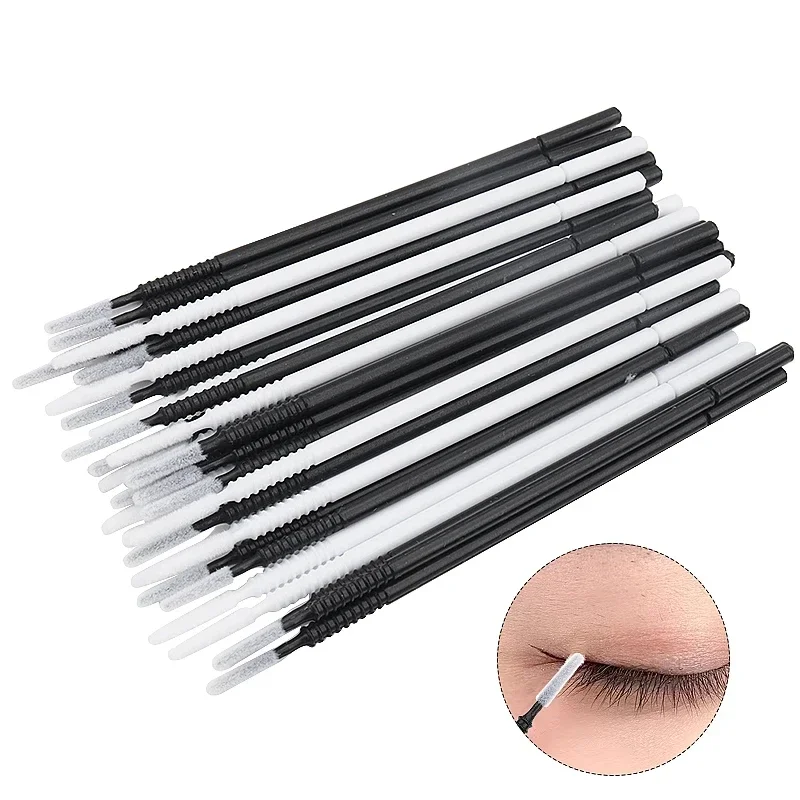 100 Stück Einweg-Spiral-Mascara-Zauberstäbe, Mikro-Pinselgriff, Microbrush-Applikator, Wimpernpinsel, Wimpernverlängerung, Make-up-Tools