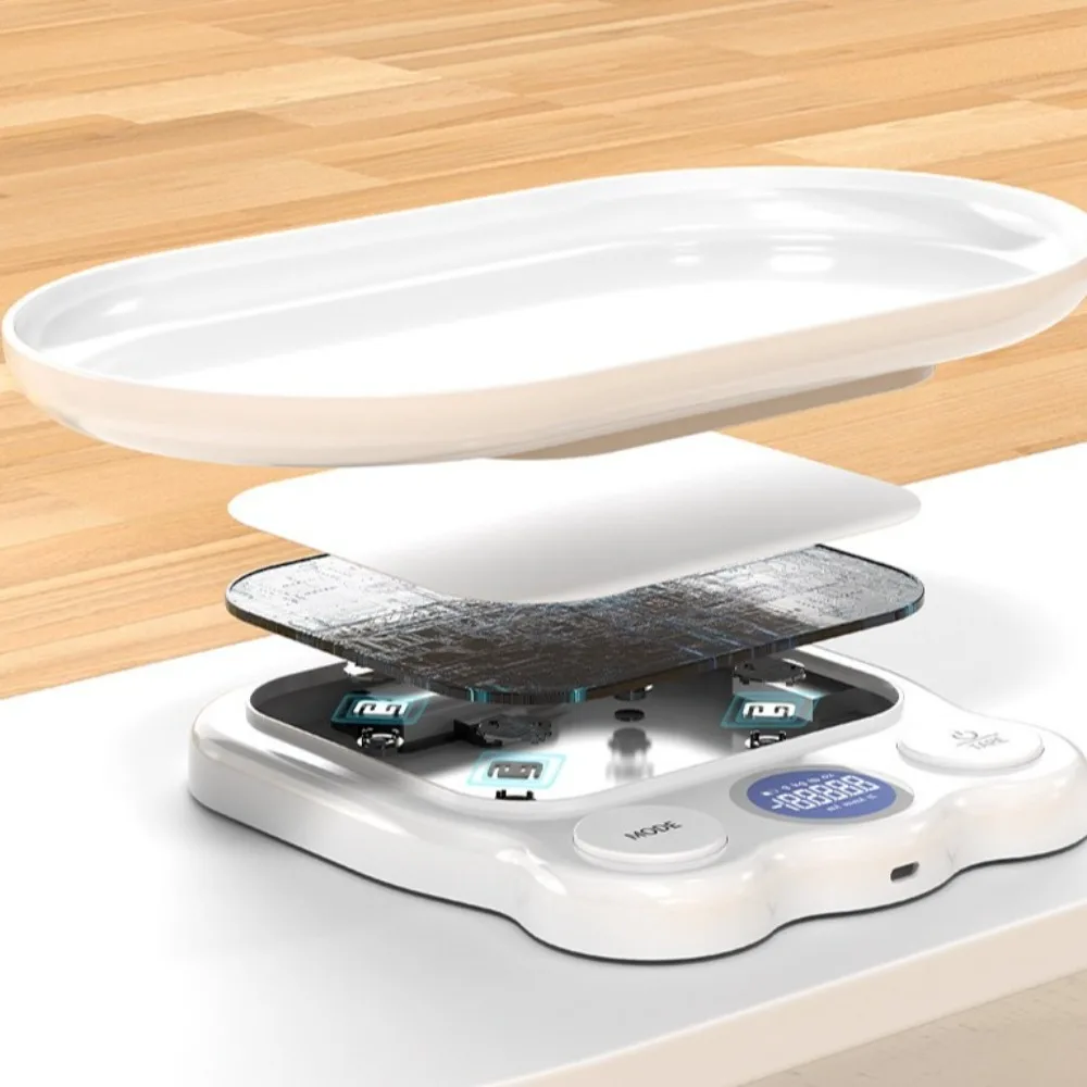 LCD Backlight Digital Pet Scale Tare Function Detachable Tray Small Animal Scale Non-Slip Large Display Portable Digital Scale