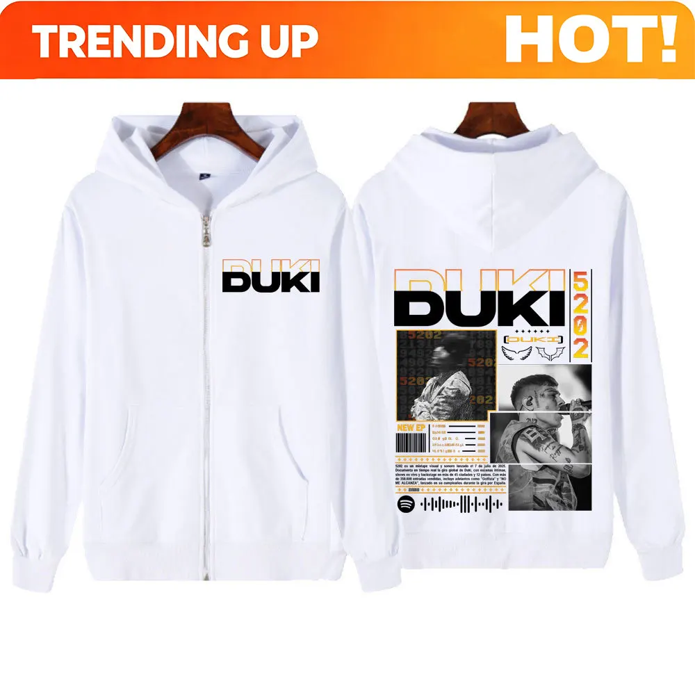 Sudadera con capucha y cremallera del álbum MIXTAPE 2025 del rapero Duki Duki 5202, para hombre y mujer, estilo hip hop, Harajuku, punk, chaqueta extragrande.