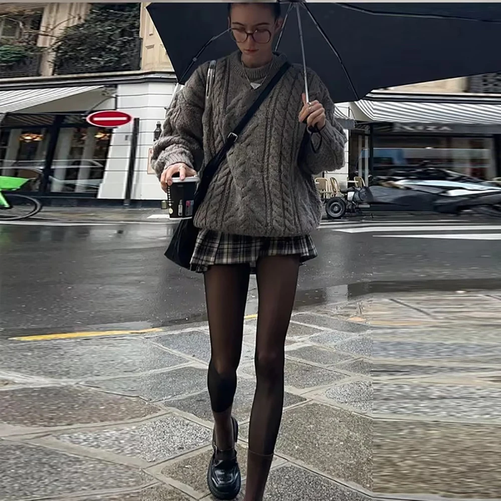 Collant in pile con cucitura taglie forti Leggings termici con fascia di compressione Collant modellante tono pelle Strato base invernale