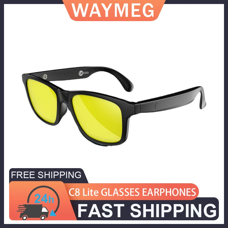 

Lecoo C8 Lite Наушники Беспроводные Bluetooth 5,3 Очки Наушники Легкие солнцезащитные очки Гарнитура Спорт на открытом воздухе Наушники для верховой езды