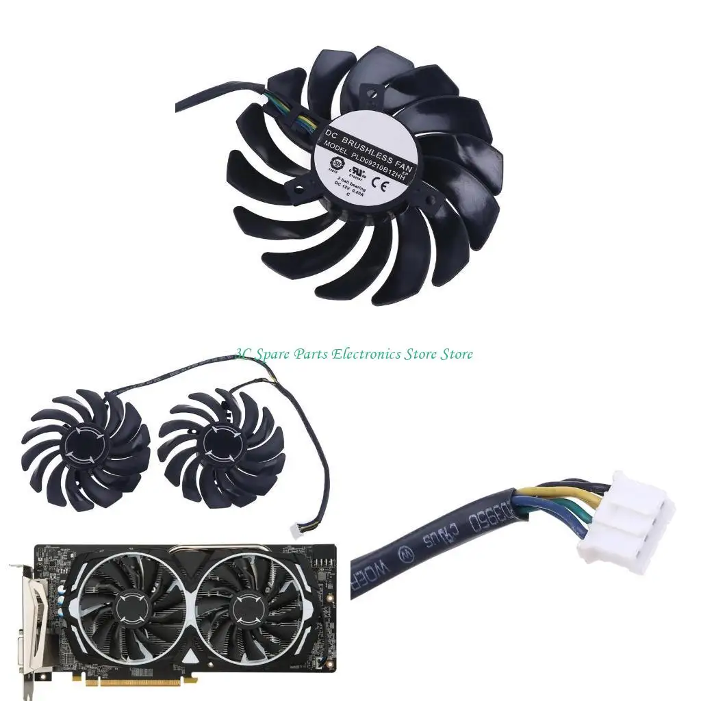 

SZ 1 пара мм PLD09210B12HH 4-контактный вентилятор охлаждения видеокарты для MSI RX 580