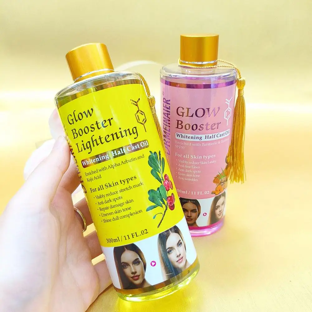 Aceite de arbutina, ácido kójico y cúrcuma con retinol de 300 ml, reparador de manchas oscuras, hidratante para piel dañada, nutritivo para el cuidado de la piel del cuerpo y rostro.
