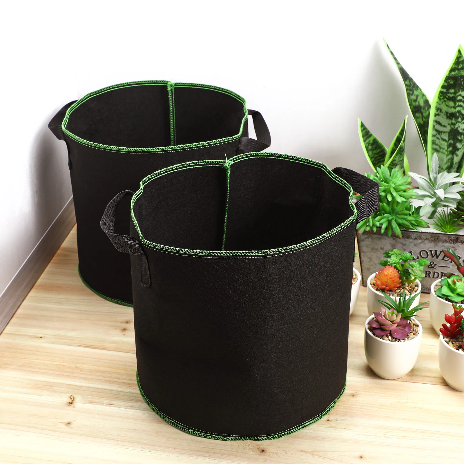 

5Pcs Plant Nursery Bags Durable Non-Woven Breathable Grow Bags Garden Flower Plant Pouch Outdoor Vegetables Growing