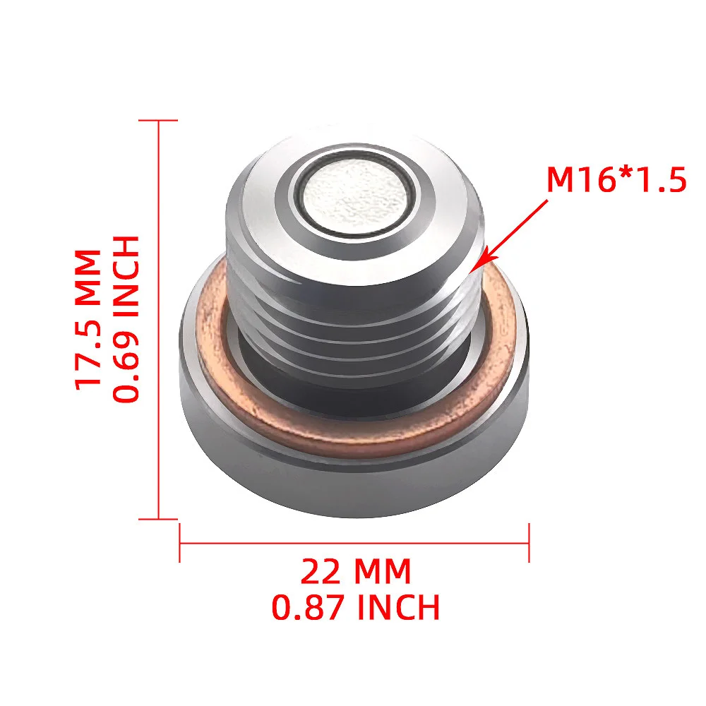 Magnetic Front Differential Vent Plug Stainless Steel Oil Drain Sump Bolt for Polaris ATV Transmission Protection