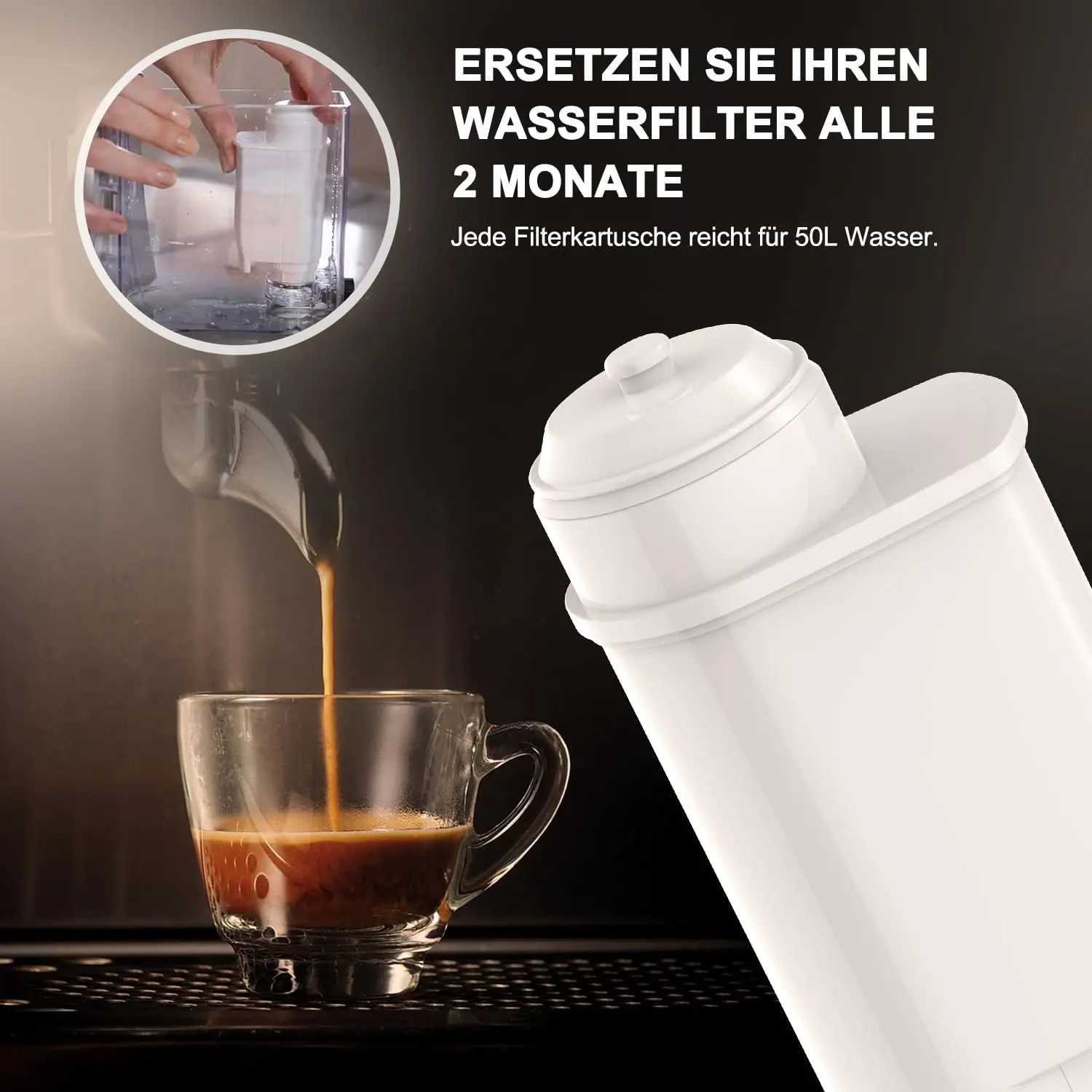 4/6PCS Water Filter Cartridge Replacement for SiemensEQ6 EQ9 TCZ7003 Coffee Machine