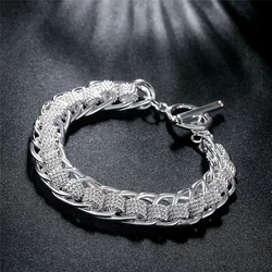 925 sterling Silver fine trend Wild chain Bracelets for women men Fashion Party Wedding Accessories Jewelry Christmas Gifts