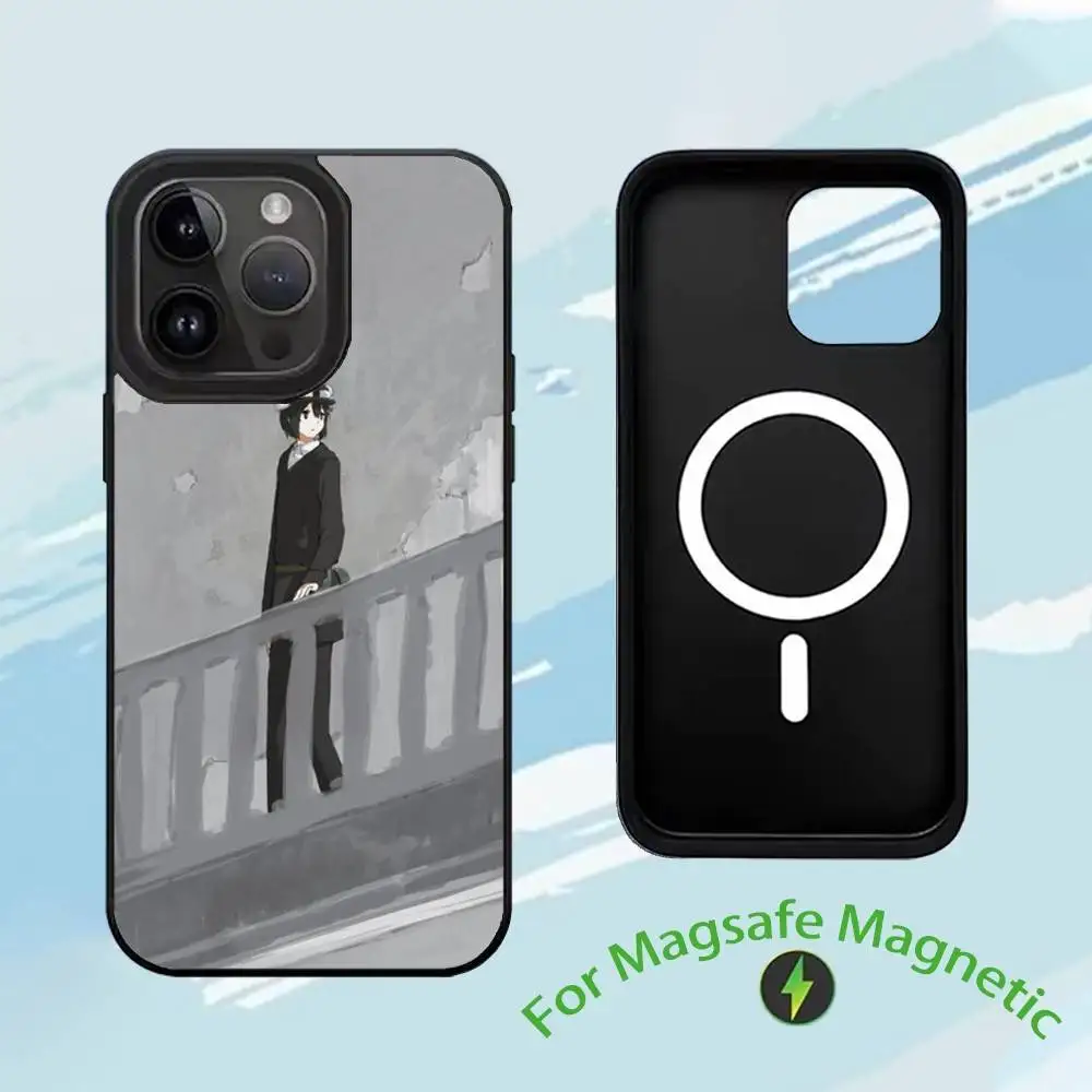 Capa de telefone anime t-o mundo bonito para iphone17,16,15,14,13,12,11, plus, pro, max para magsafe capa de carregamento sem fio