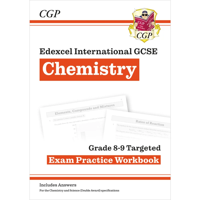 

Новая рабочая тетрадь для экзаменационной практики Edexcel International GCSE Chemistry Grade 89, книги CGP с ответами 9781789082371
