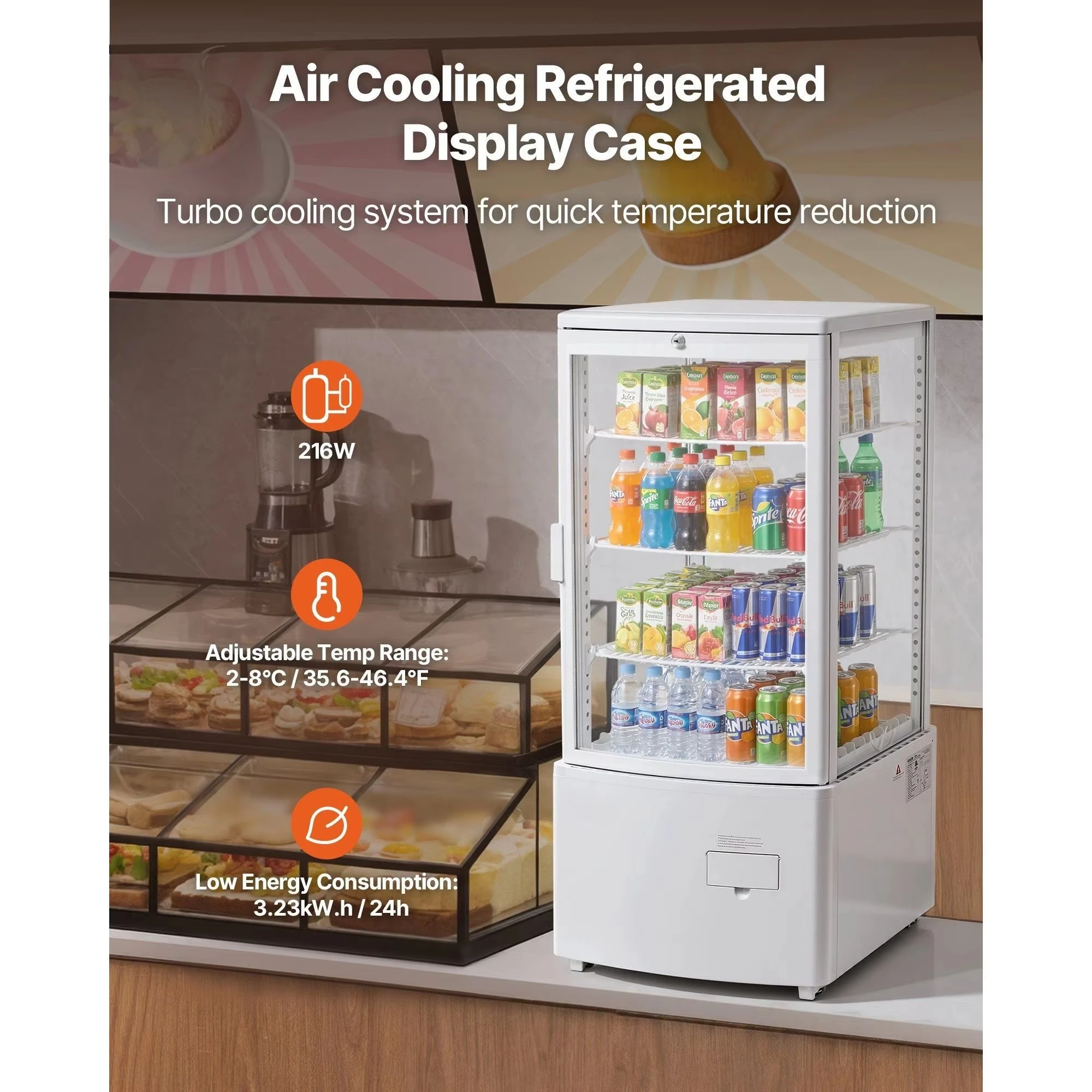Commercial kitchen refrigeration equipment 3 cubic feet/85 liters, countertop three-layer pastry