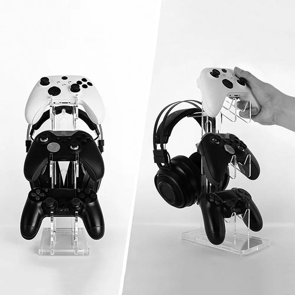 Afbeelding 3: Praktische acryl 3-laags controllerhouder Zwart transparant spelhandvat Displaystandaard Wit Stabiliteit PS5