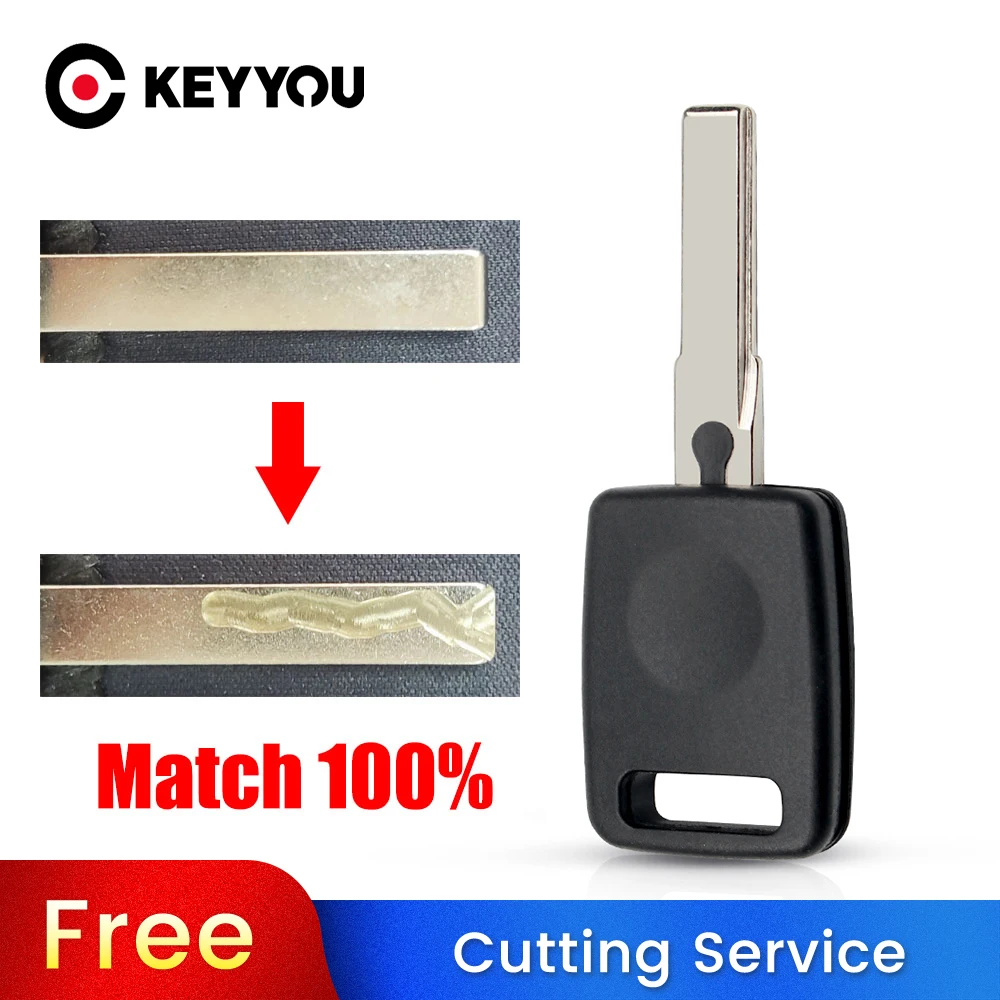 

KEYYOU With Cutting Service Transponder Chip Remote Key Shell Case For Audi A2 A3 A4 A6 A8 Cabrio RS6 S3 S4 S6 S8 TT HU66 Blade