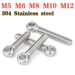 M5 M6 M8 M10 M12 304 Stainless Steel Metric Thread Lifting Eye Bolt Double Head Bolt Fish Eye Joint Bolt Fastener