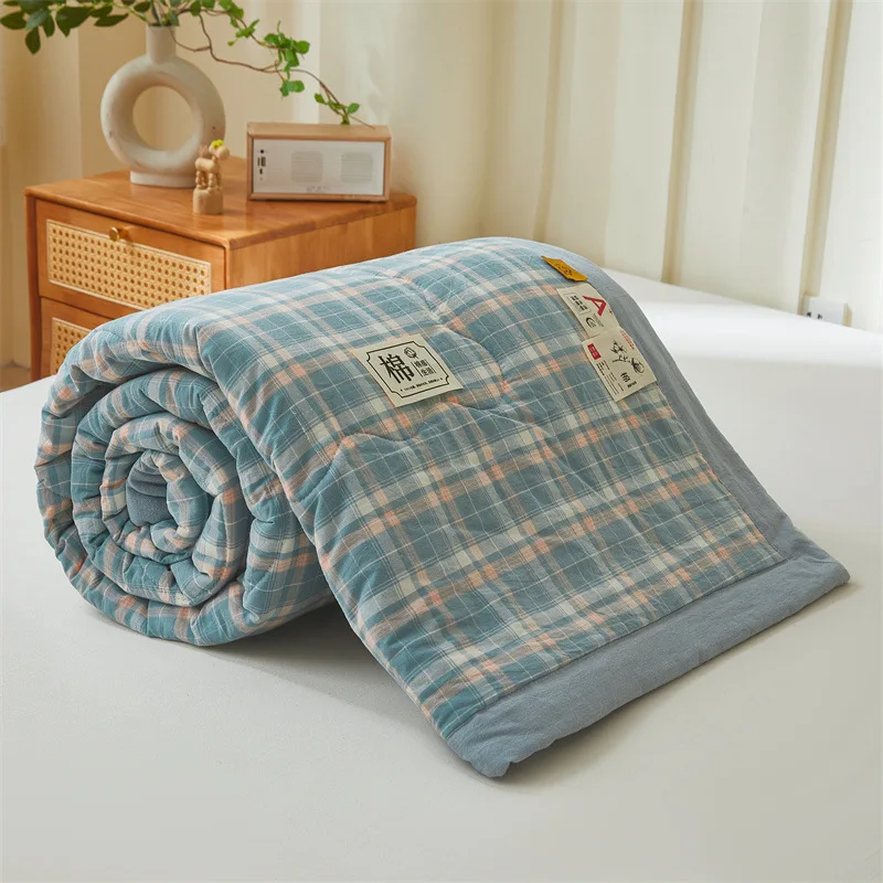 Summer Thin Comforter Soft Air-Conditioned Four Season Comforter Machine Washable Single Double Blanket Ultrasonic Quilted Quilt