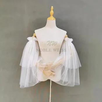 Puffy Tüllärmel trägerlos für Hochzeitskleid Partykleid Retro Gericht elastisch ein Paar separate Ärmel individuell gestaltet
