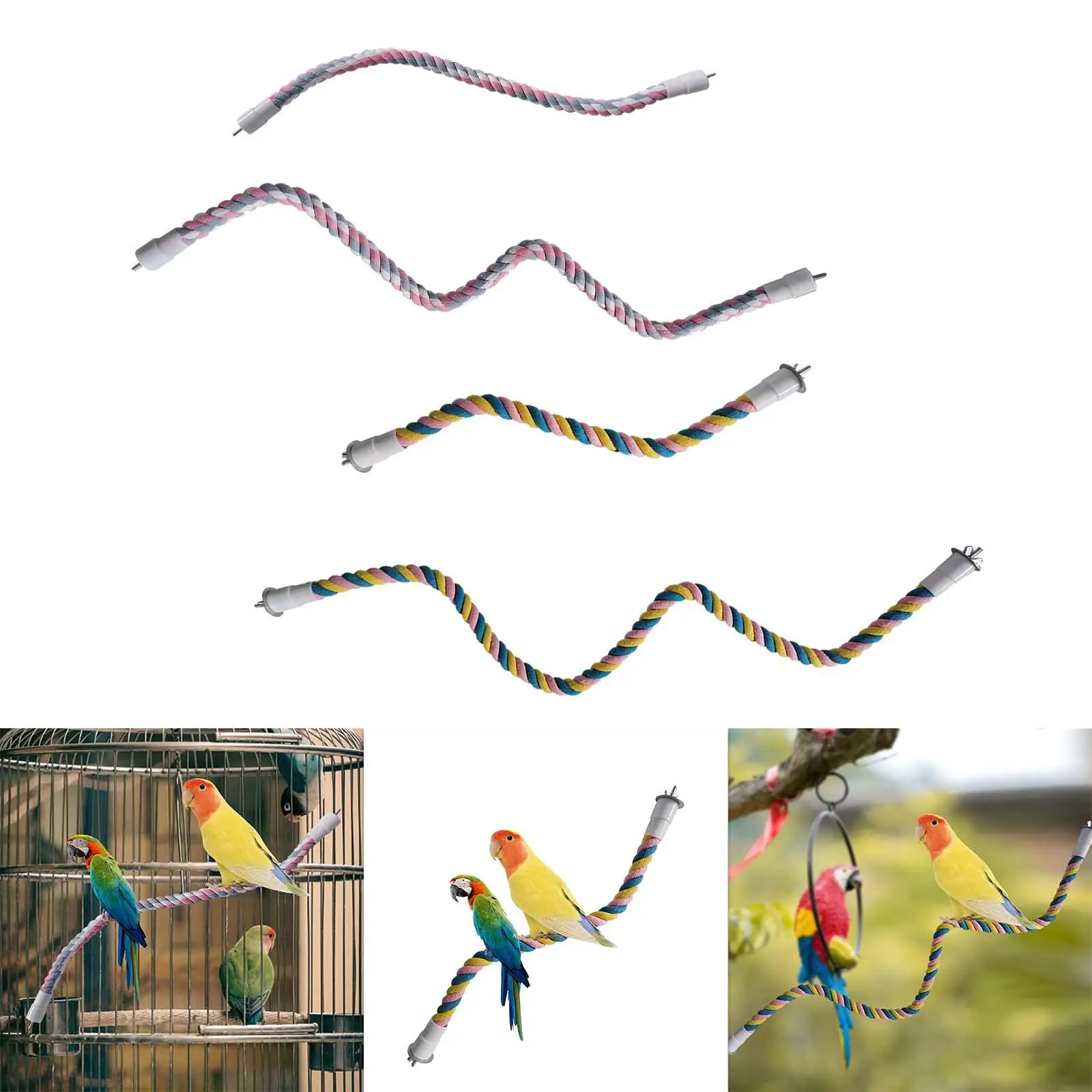 Cuerda giratoria de algodón para pájaros – Juguete de escalada - imagen 3