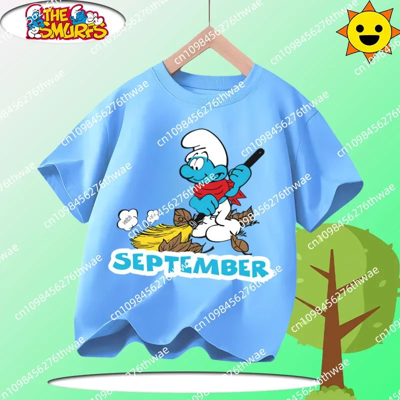 

2025 New Style Children's Round-neck Short-sleeved Blue Fairy Boy and Girl Cute Casual Shirt with Summer Cartoon Print T-shirt