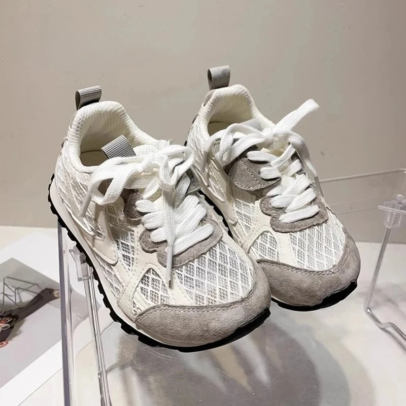 Big Mesh Sport Sneakers Kid Boy Slip-on Net Trainers Children Classic Brand Design Chunky Tennis Girl Casual Comfort Travel Shoe