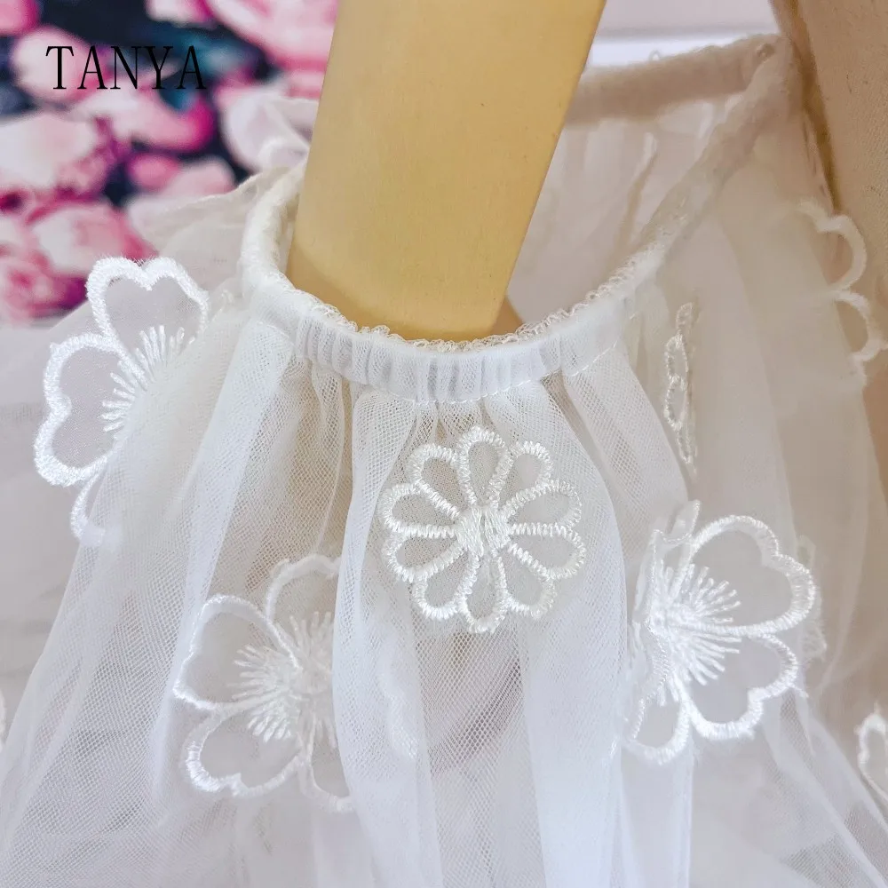 Tulle Short Puff Detachable Wedding Sleeves With Romantic Flowers Dream Bridal Accessories DG232