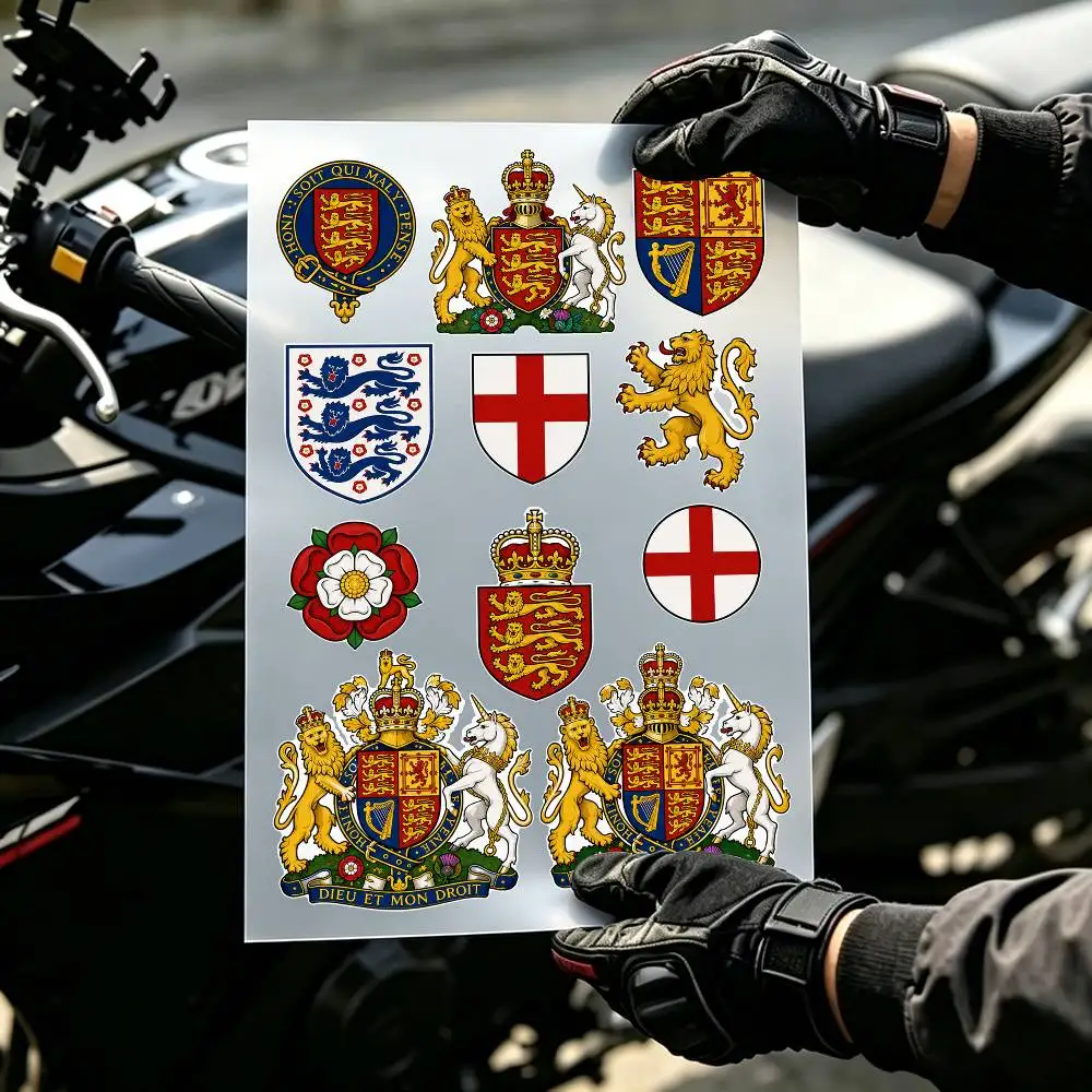 Royal Lion Unicorn Emblem Prints Reflective vinyl car sticker, Japanese racing drift Motorcycle Car Decal