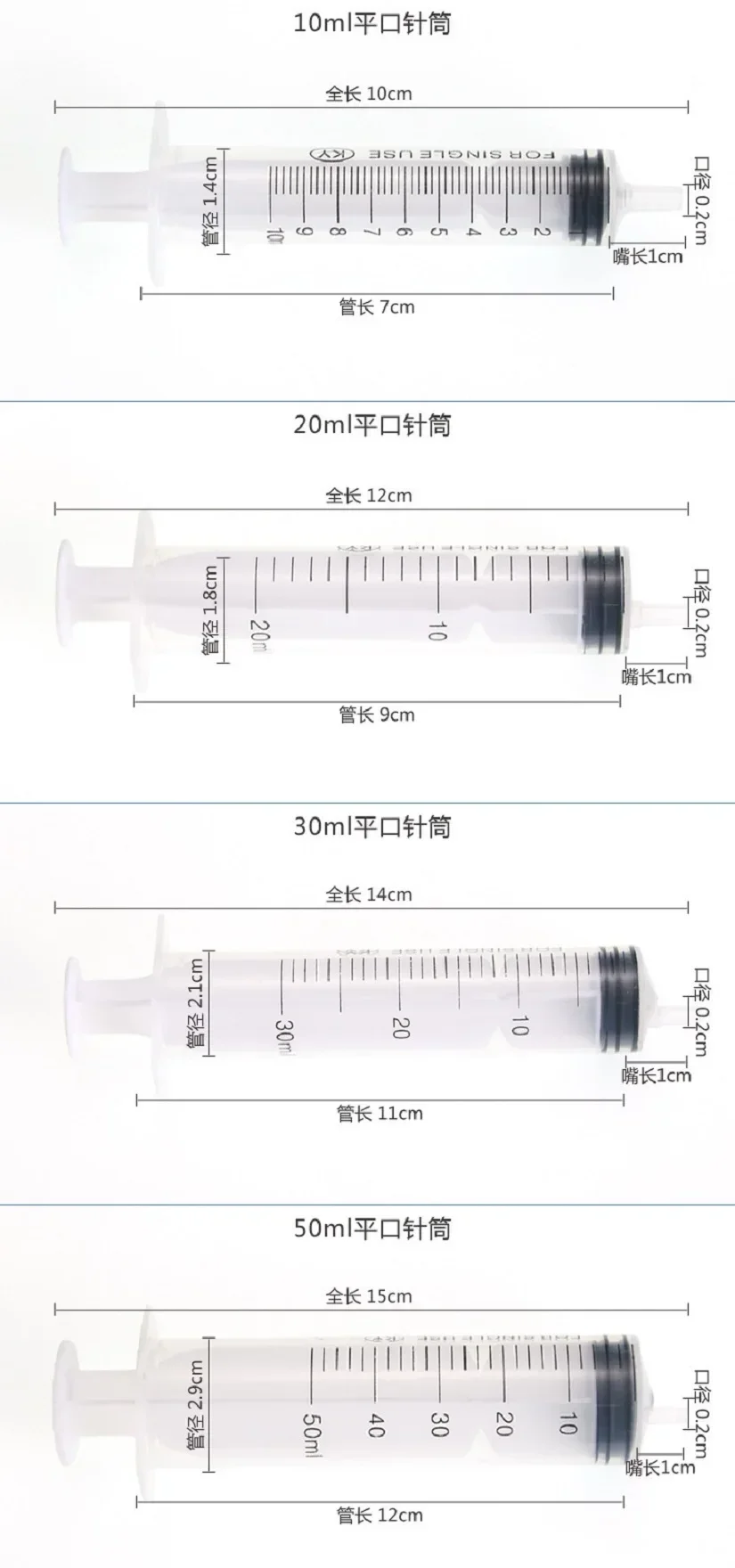 2.5-50ml Syringe Reusable Pump Pet Feeding Syringe Filling Plastic Syringe Nutrient Sterile Without Needle Watering Refilling