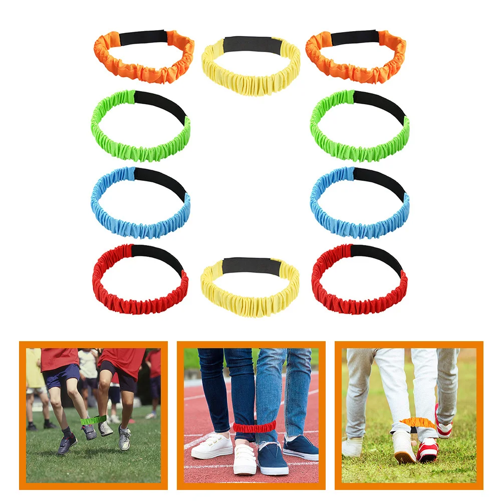 

10Pcs Legged Race Bands Sturdy Wear-Resistant Flexible Leg Ties for Kids Adults Team Building Game Props Easy to Use Washable