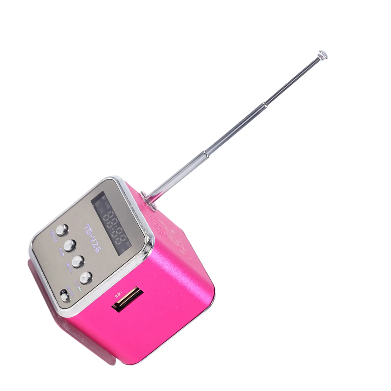 Mini altoparlante lettore musicale radio FM portatile PC supporto moda scheda TF e disco U rosa