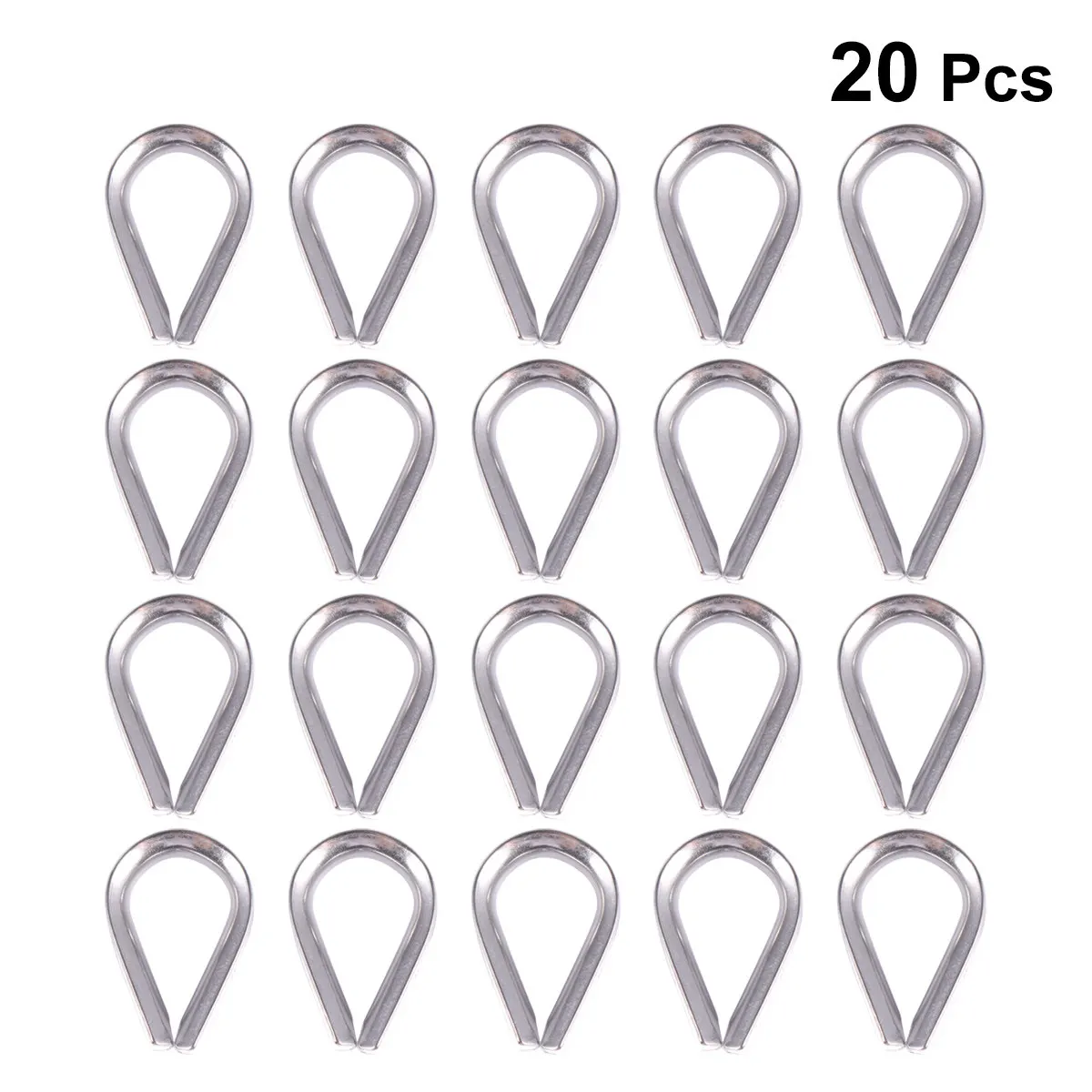 20Pcs Stainless Steel Wire Rope Thimbles Heavy Duty Corrosion Resistant Cable Protection Sleeve for Marine Industrial Rigging
