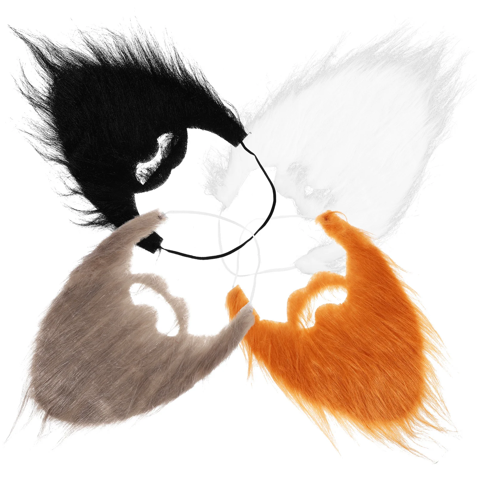 

4Pcs Christmas Beards Set Soft Santa Claus Accessories for Holiday Events Masquerade Carnival Performance Prop Beard Unisex