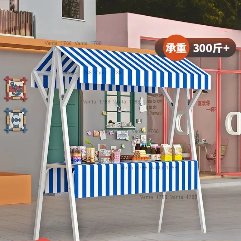 Foldable Carbon Steel Metal Display Stand Mobile Stall Shelf for Night Market Promotion