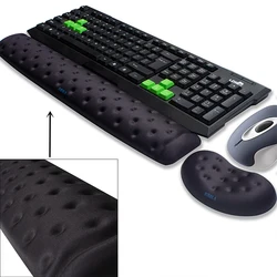 BRILA Ergonomic Memory Foam Mouse & Keyboard Wrist Rest Support Cushion Pad for Office Work and PC Gaming, Fatigue Pain Relief