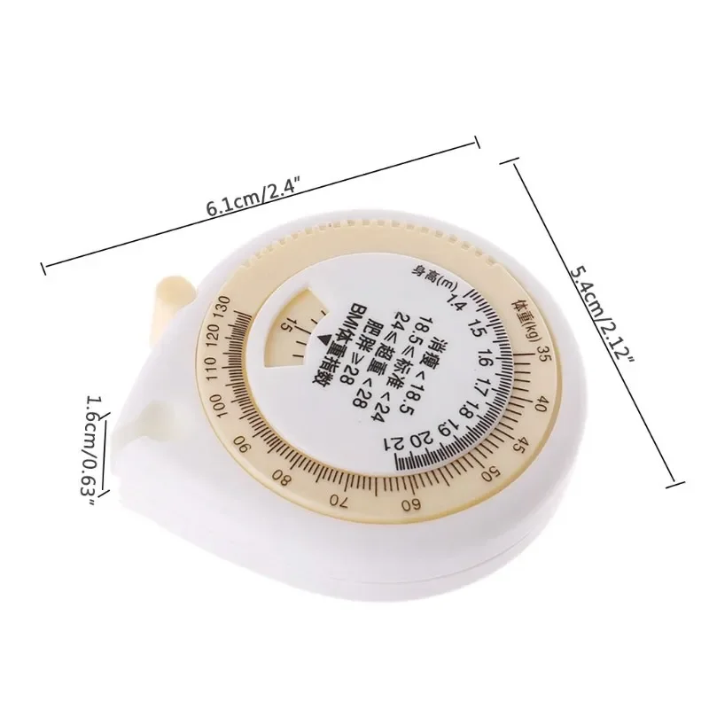 150cm Tape Measure BMI Body Mass Index Waist Hip Measurement Retractable Ruler Measure Calculator Tape Measures Tools