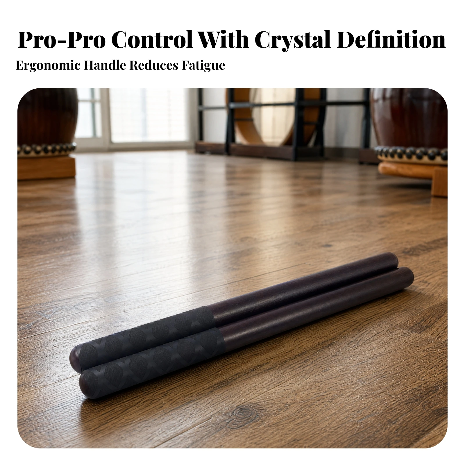2 Pieces Lion Dance Drumstick Non-Slip Sandalwood Drumstick Drumsticks Heavy-Duty Percussion Accessory Long-Lasting for Drummers