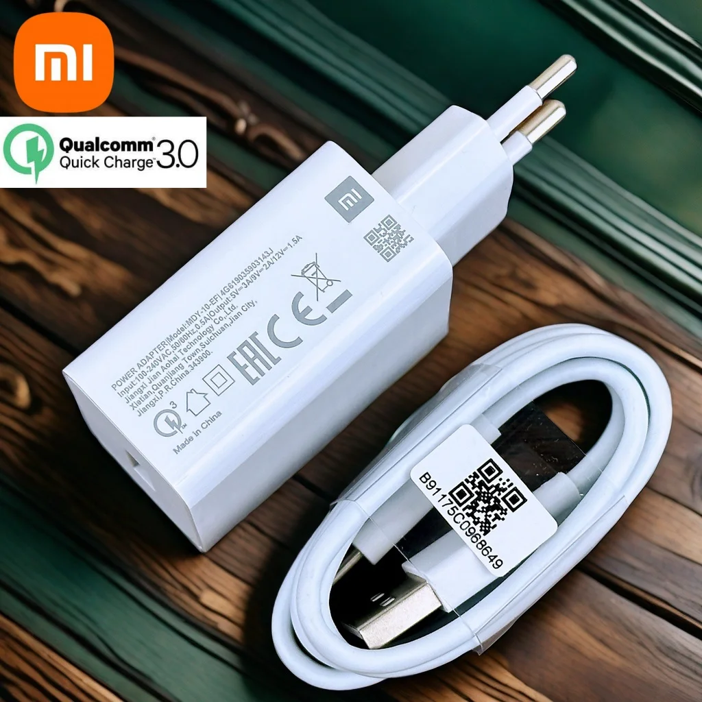 오리지널 샤오미 고속 충전기 충전 어댑터, USB C타입 케이블, Redmi 13R 13C 12 8 9 9T 10 8A Poco C40 M3 Pro 휴대폰용, 18W