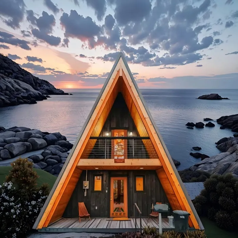 Customizable Anti corrosion Triangular Wooden House Modern Design Outdoor Landscape Park Hotel Cabin