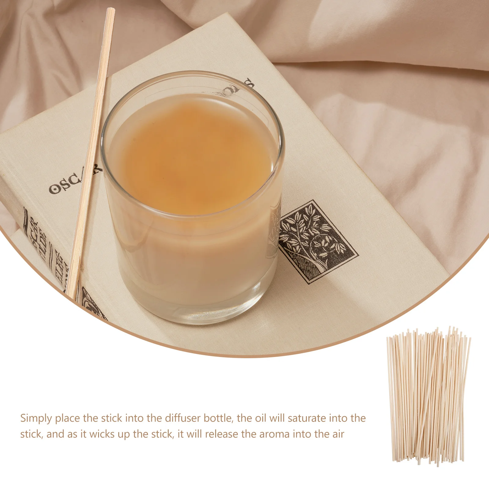 

100Pcs Natural Rattan Aroma Diffuser Sticks Essential Oil Fragrance Replacement Refills for Home Office Decor Diffuser Sticks