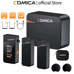 COMICA Vimo C 2.4G Wireless Lavalier Microphone with Charging Case,Lapel Mic for Camera Smartphone Podcast Interview Vlog