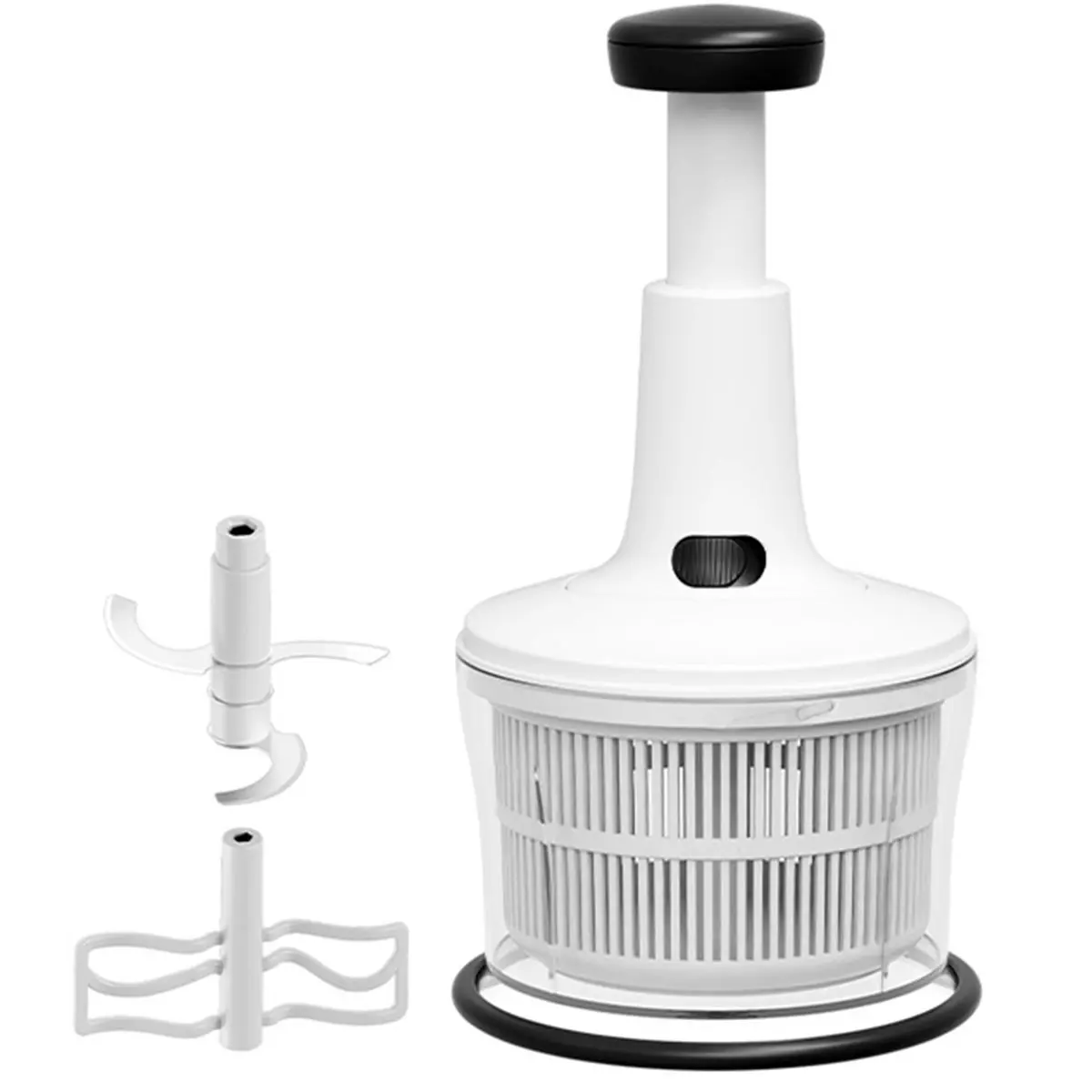 2026 Trend Manual Food Processor - Multi-Function Salsa Maker, Hand Chopper, and Salad Spinner with Stainless Steel Blades