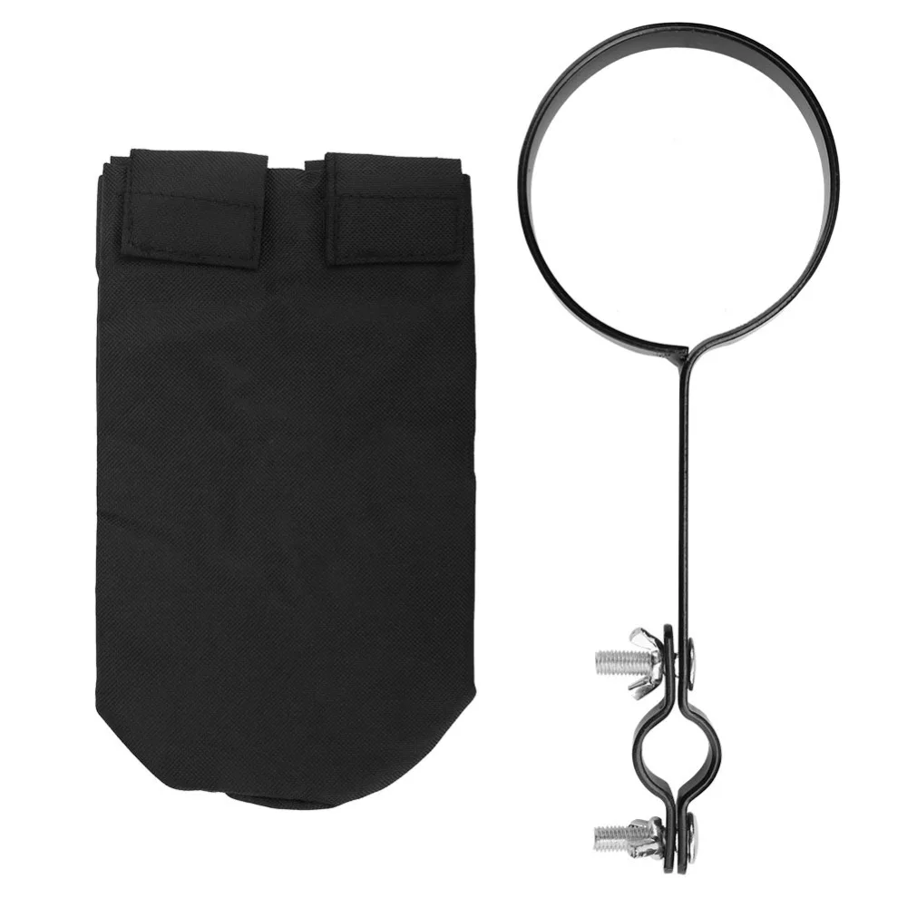 Oxford Cloth ​Drum Stick Holder​ ​Cylindrical Shape​ ​Clamp-On Lockable ​Drumstick Bag​ ​Large Capacity ​Black
