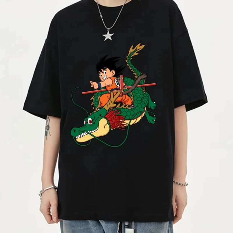 Anime-BALL-Hot-D-DRAGON  T Shirt Men Woman Couple Clothes Short Sleeve Collar Fashion Cotton Summer Sporty