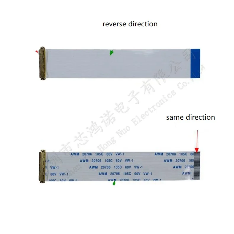 Cable de pantalla EDP, 0,5 MM, I-PEX, 20453, 30 Pines, 40 Pines, FFC, FPC, Flexible, con asiento de I-PEX, 105C, misma Dirección