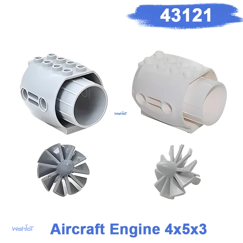 43121 Technology Building Block Parts 4x5x3 Aircraft Engine With Propeller Blades Assembled MOC Bricks Toy Accessories