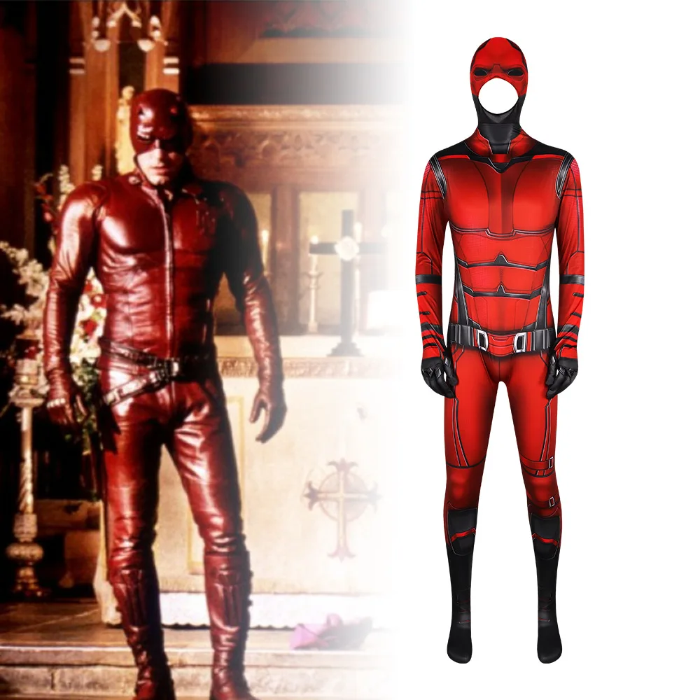 Movie Daredevil Cosplay Costume Unisex 3D Printed Bodysuit with Mask Halloween Party Clothes