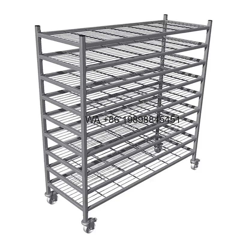 Wmwmnu for Mushroom Plant Growing Multi Layers Adjustable Stainless Steel Storage Trolley Rack Shelves Cart