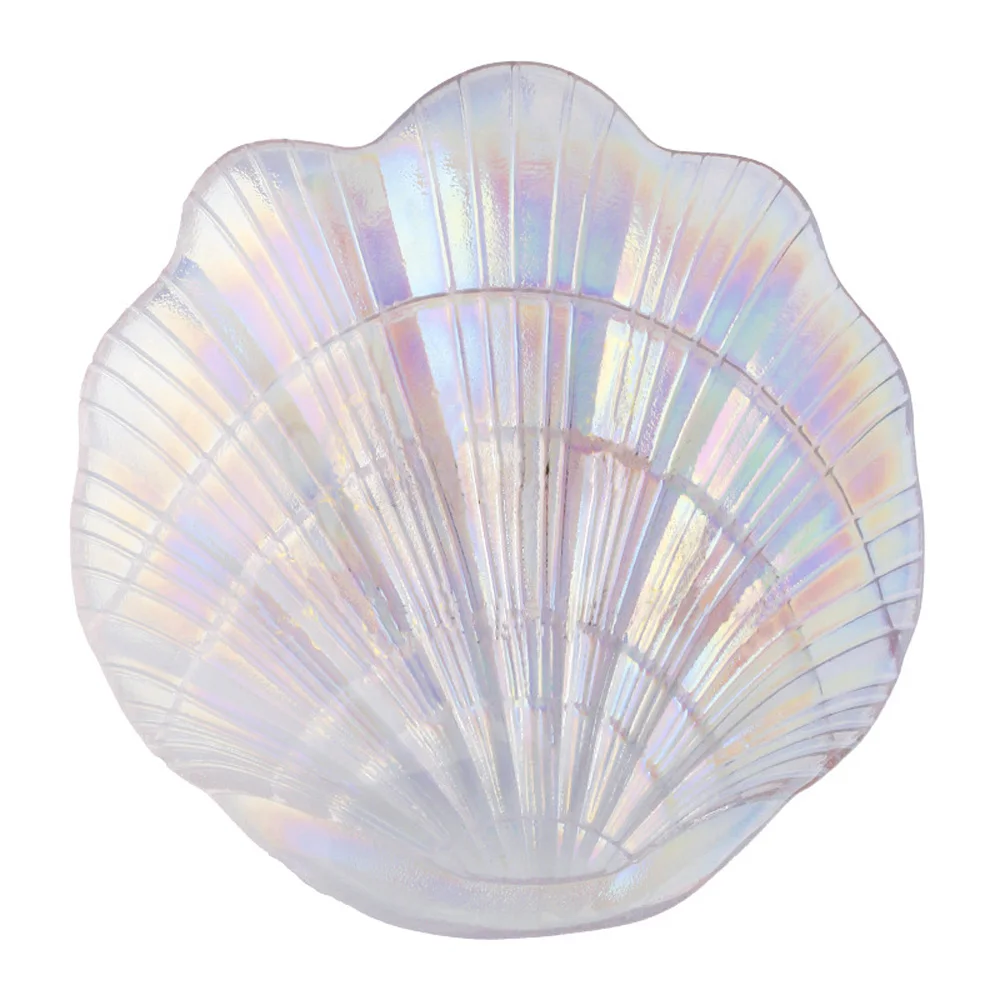 12.5cm*12cm size transparency glass colorful shell shape dish&plate&saucer for Fruit plate or decoration Ornaments and gift