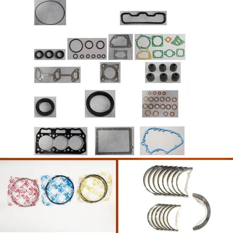 Full gasket set kit crankshaft connecting rod bearing piston ring for Yanmar YM220 YM226 YM250D Tractors engine : 3T75HL 3T75