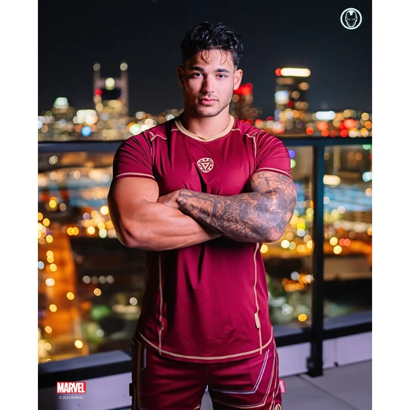 Movie Cosplay Costume, Superhero Training Suit, T-shirt, Soft and Comfortable Fabric, Body Shaping, Maximum Size 6XL