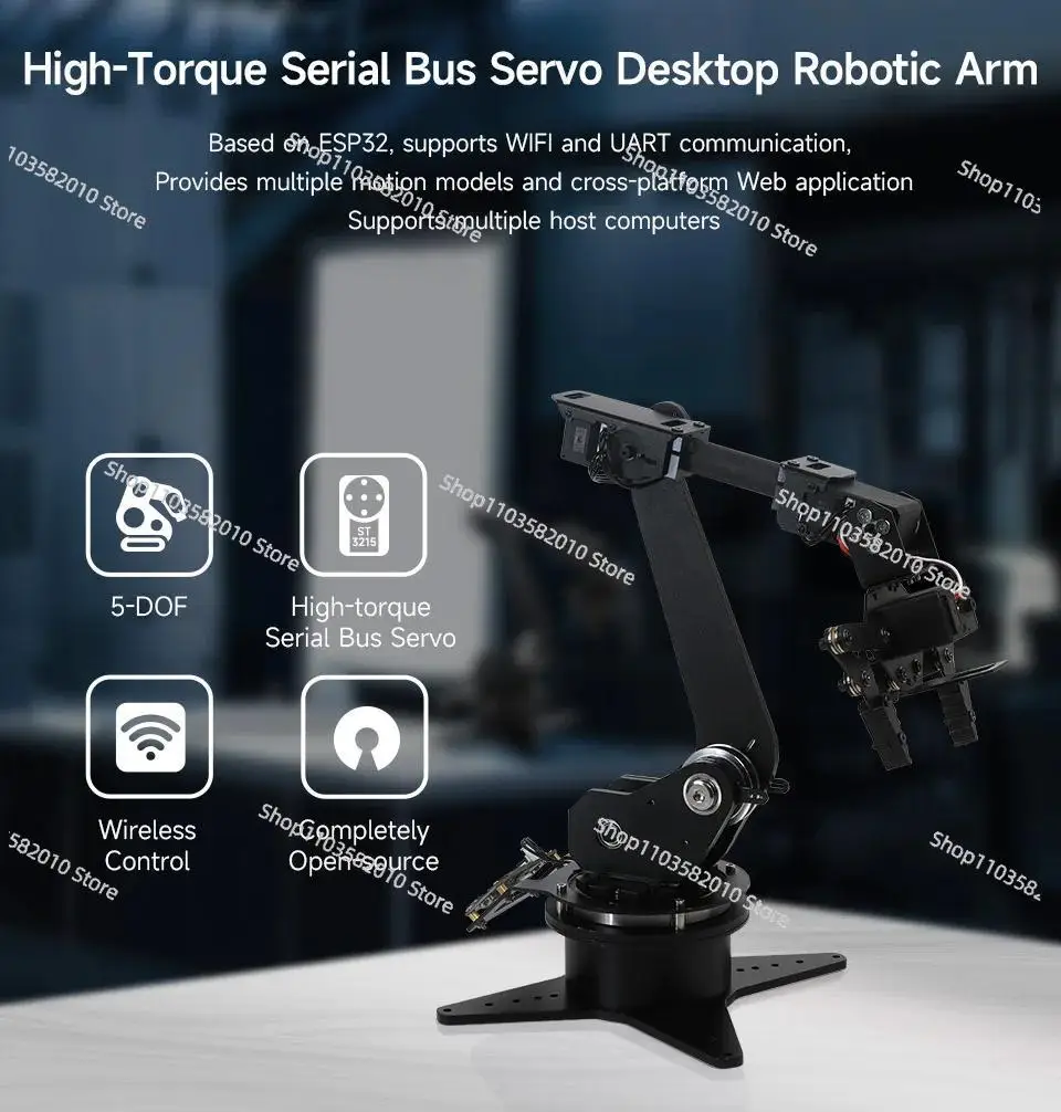 Waveshare RoArm-M1 5-DOF High Torque ESP32 Mechanical Arm Opensource Robotic Arm Support WiFi Bluetooth Wireless Control